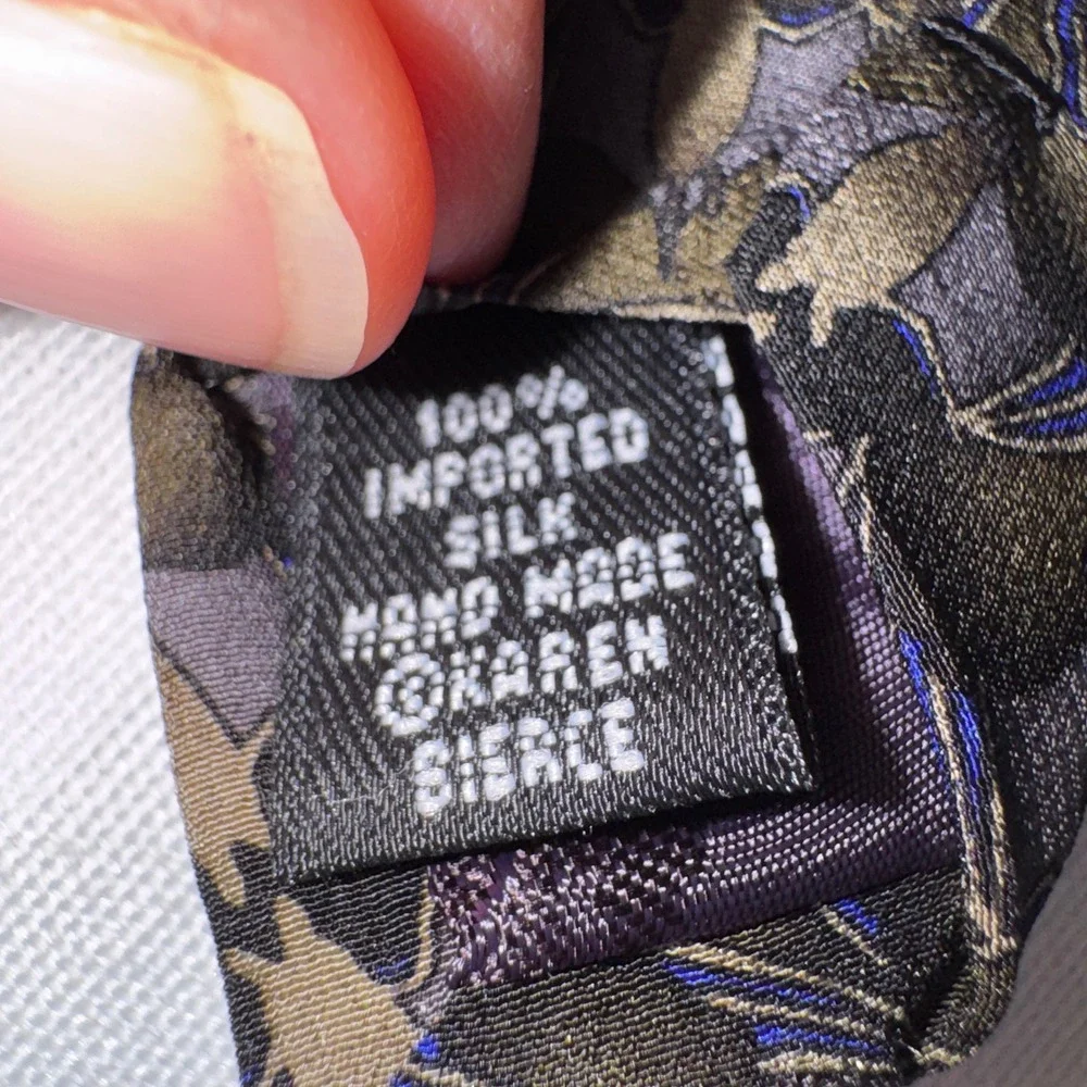 Karen Bierce Nature Conservancy Silk Tie Lot 2 Fruit Bat Dusky‎ Shark Vintage